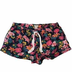 J. Crew Womens Floral Drawstring Sleep Shorts Sz Mesium